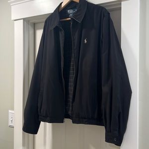 Vintage Ralph Lauren Golf jacket black with plaid lining men’s XL